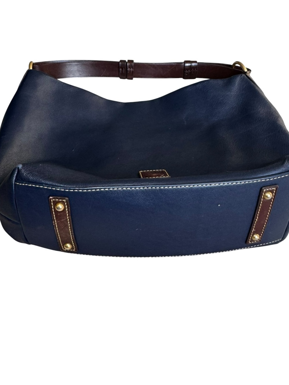Dooney & Bourke Navy Leather Hobo Shoulder Bag - Picture 3 of 14